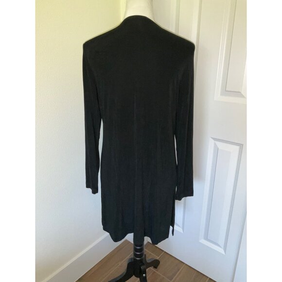 Chico's Travelers CLassic Long Black Duster jacket, size 1 Medium - Picture 5 of 7